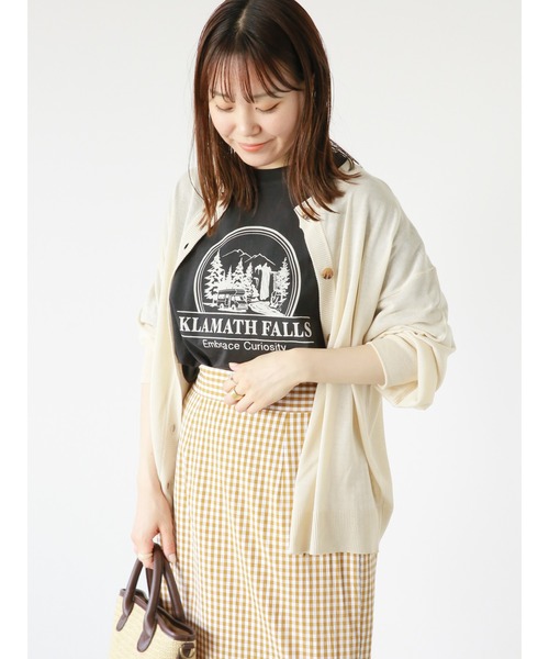 ehka sopo（エヘカソポ）の「風景プリントTシャツ（Tシャツ/カットソー・レディース・ブラック/キナリ/グリーン/ピンク・ﾌﾘ-）」の18枚目の写真