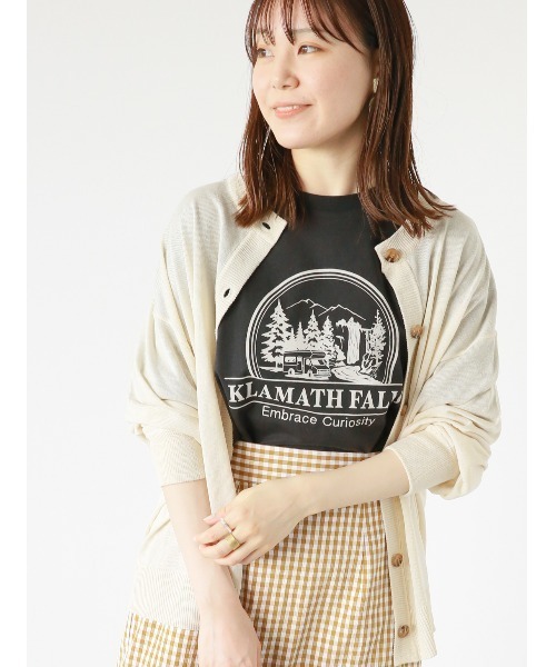 ehka sopo（エヘカソポ）の「風景プリントTシャツ（Tシャツ/カットソー・レディース・ブラック/キナリ/グリーン/ピンク・ﾌﾘ-）」の20枚目の写真