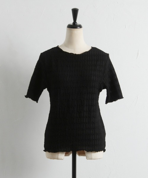 tocco closet(トッコ クローゼット)の「【ZOZO限定】カットジャガードメロートップス(Tシャツ/カットソー・レディース・オフホワイト/ブラック・M)」の21枚目の写真