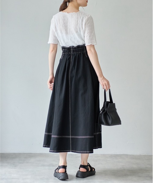 tocco closet(トッコ クローゼット)の「【ZOZO限定】カットジャガードメロートップス(Tシャツ/カットソー・レディース・オフホワイト/ブラック・M)」の20枚目の写真