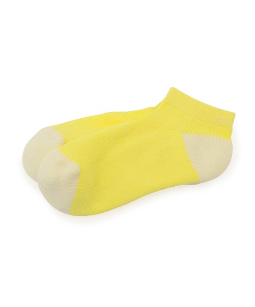 JUN&ROPE'(ジュンアンドロペ)の「【抗菌防臭】メッシュ柄ロゴショートソックス(ソックス/靴下・レディース・ホワイト/ブラック/イエロー/ライトグリーン・FREE)」の1枚目の写真
