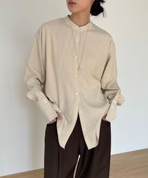 【DIDOT.】ストライプチャイナロングカフスシャツ