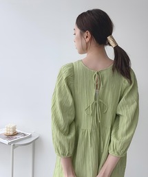 AS KNOW AS plus（アズノゥアズプラス）の「〇バックリボン ボリューム袖チュニック（チュニック・レディース）」