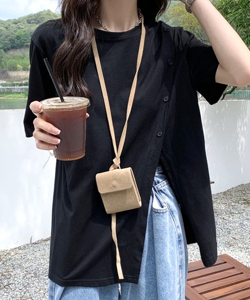 Amulet（アミュレット）の「アシンメトリースリットTシャツ（Tシャツ/カットソー・レディース・ホワイト/グリーン/ブラック・L/M/XL）」の20枚目の写真