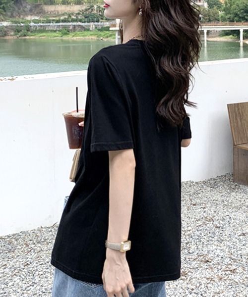 Amulet（アミュレット）の「アシンメトリースリットTシャツ（Tシャツ/カットソー・レディース・ホワイト/グリーン/ブラック・L/M/XL）」の13枚目の写真