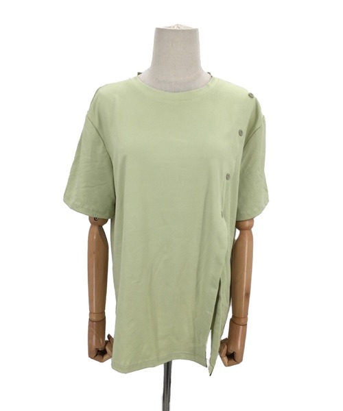Amulet（アミュレット）の「アシンメトリースリットTシャツ（Tシャツ/カットソー・レディース・ホワイト/グリーン/ブラック・L/M/XL）」の11枚目の写真