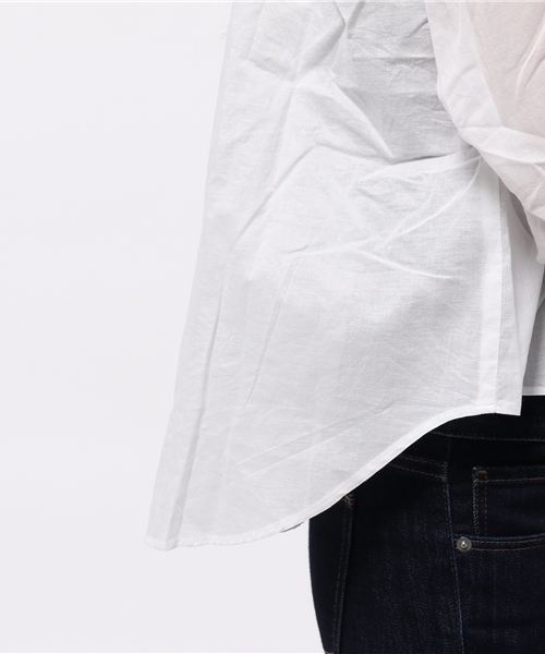 earth music&ecology（アースミュージックアンドエコロジー）の「ショートタックシャツ（シャツ/ブラウス・レディース・ブルー/ホワイト・FREE）」の8枚目の写真