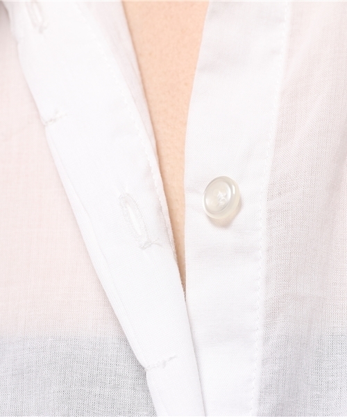 earth music&ecology（アースミュージックアンドエコロジー）の「ショートタックシャツ（シャツ/ブラウス・レディース・ブルー/ホワイト・FREE）」の9枚目の写真