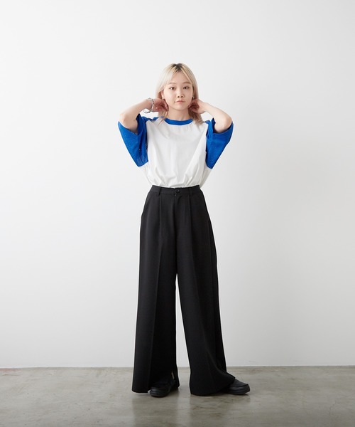 WHIMSIC(ウィムジック)の「【UNISEX】メッシュスリーブベースボールTシャツ(Tシャツ/カットソー・メンズ・ホワイト系その他/グレー/ホワイト系その他2・FREE)」の8枚目の写真
