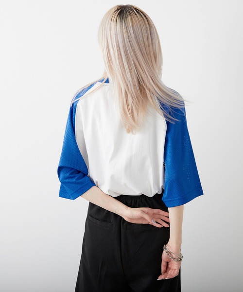 WHIMSIC(ウィムジック)の「【UNISEX】メッシュスリーブベースボールTシャツ(Tシャツ/カットソー・メンズ・ホワイト系その他/グレー/ホワイト系その他2・FREE)」の11枚目の写真
