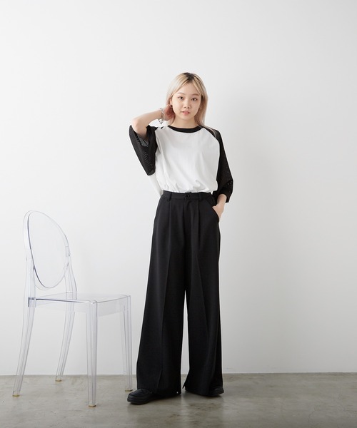WHIMSIC(ウィムジック)の「【UNISEX】メッシュスリーブベースボールTシャツ(Tシャツ/カットソー・メンズ・ホワイト系その他/グレー/ホワイト系その他2・FREE)」の17枚目の写真