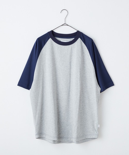 WHIMSIC(ウィムジック)の「【UNISEX】メッシュスリーブベースボールTシャツ(Tシャツ/カットソー・メンズ・ホワイト系その他/グレー/ホワイト系その他2・FREE)」の5枚目の写真