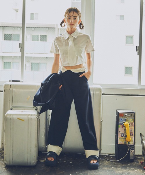 ネクタイ付きショートスリーブシャツ（シャツ/ブラウス）｜JUST