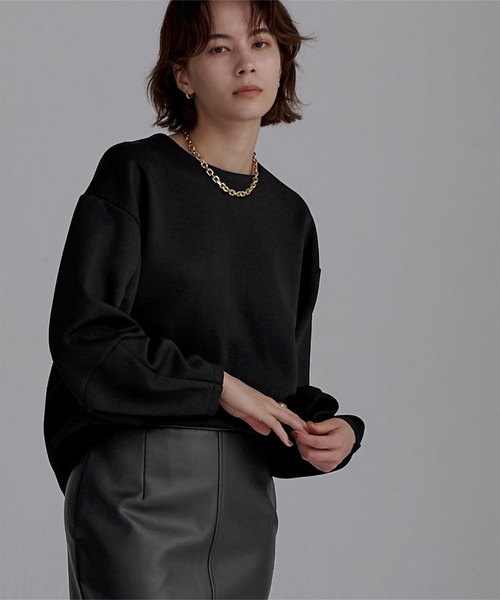 UR'S(ユアーズ)の「ダンボールランタンスリーブトップス(Tシャツ/カットソー・レディース・ライトブルー/ベージュ/ブラック/ホワイト・S/M/L)」の1枚目の写真