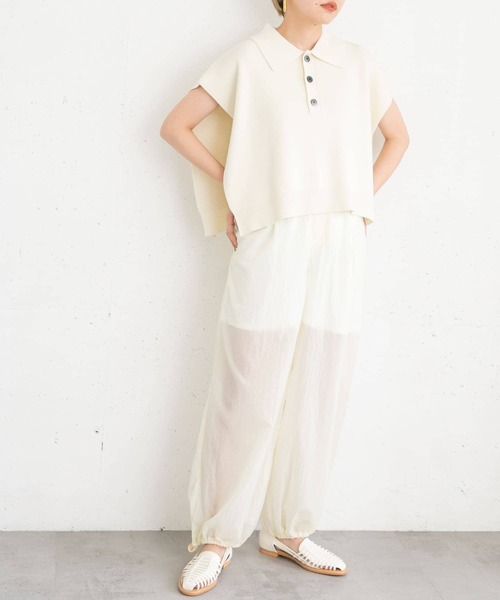 KBF（ケイビーエフ）の「シアードロストヘムパンツ（その他パンツ・レディース・アイボリー/レッド系その他・ONE）」の8枚目の写真