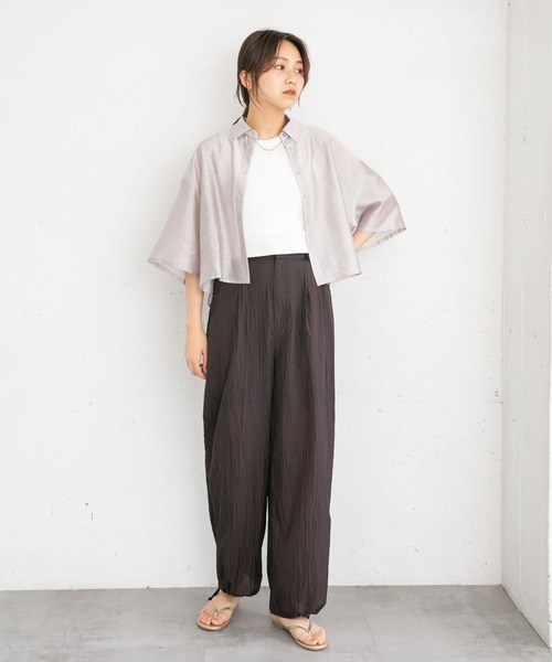 KBF（ケイビーエフ）の「シアードロストヘムパンツ（その他パンツ・レディース・アイボリー/レッド系その他・ONE）」の10枚目の写真