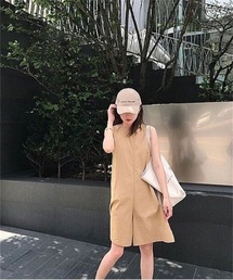 Ritzy（リッツィー）の「ノースリーブ オールインワン ワンピース（サロペット/オーバーオール）」