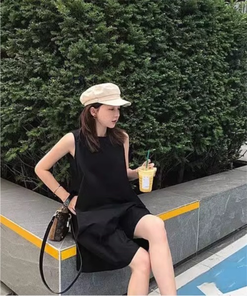 Ritzy(リッツィー)の「ノースリーブ オールインワン ワンピース(サロペット/オーバーオール・レディース・ベージュ/ブラック・M/L)」の19枚目の写真