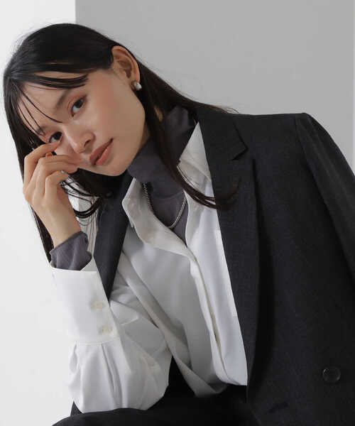 NATURAL BEAUTY BASIC(ナチュラルビューティーベーシック)の「◇ハイネックシアーカットソー(Tシャツ/カットソー・レディース・イエロー/チャコールグレー/オフホワイト/ブラック・FREE)」の8枚目の写真