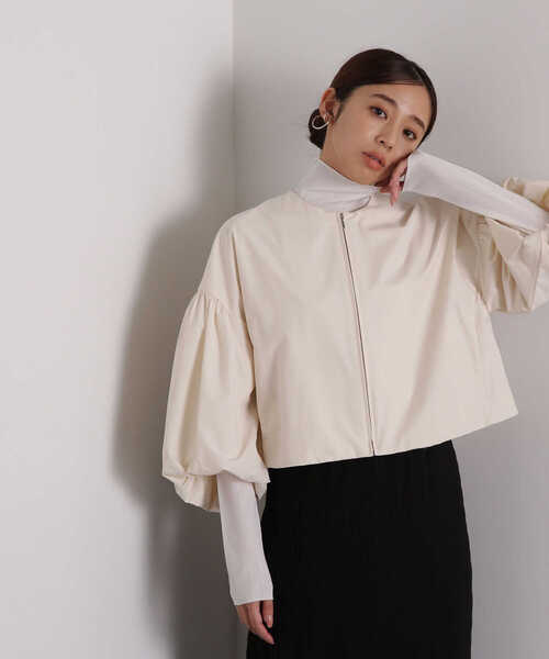 NATURAL BEAUTY BASIC(ナチュラルビューティーベーシック)の「◇ハイネックシアーカットソー(Tシャツ/カットソー・レディース・イエロー/チャコールグレー/オフホワイト/ブラック・FREE)」の18枚目の写真