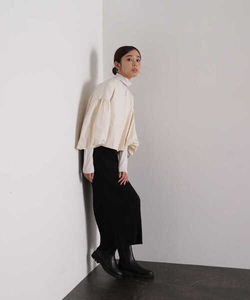 NATURAL BEAUTY BASIC(ナチュラルビューティーベーシック)の「◇ハイネックシアーカットソー(Tシャツ/カットソー・レディース・イエロー/チャコールグレー/オフホワイト/ブラック・FREE)」の19枚目の写真