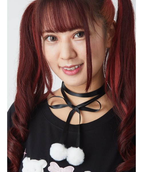 新品タグ付き シェリミー フードファーリボンポンチョ ブラック cherimi シェリミー フードファーリボンポンチョ（新品タグ付き