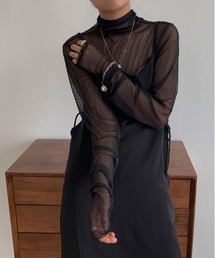 i-dare | 【i-dare】シースルー シアーハイネック タートル トップス(Tシャツ/カットソー)