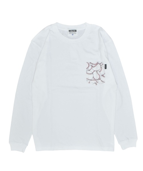 DOUBLE STEAL(ダブルスティール)の「パターンポケット 長袖Tシャツ(Tシャツ/カットソー・メンズ・ブラック/ホワイト/ホワイト系その他/ブラック系その他・LARGE/X-LARGE/MEDIUM)」の1枚目の写真