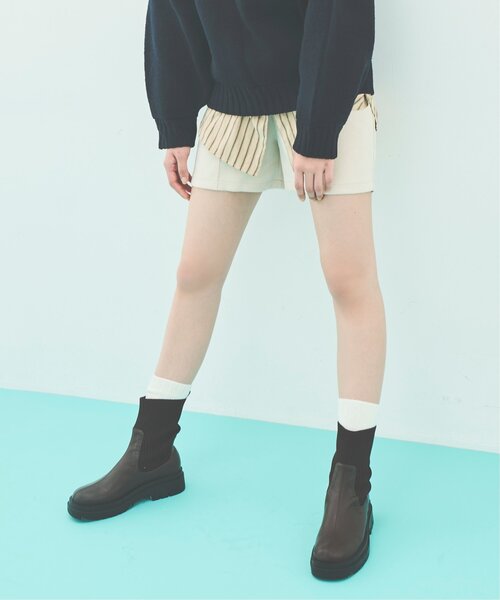 RAY CASSIN(レイカズン)の「ポンチスウェードハーフパンツ(その他パンツ・レディース・ブラック/キナリ・FREE)」の15枚目の写真