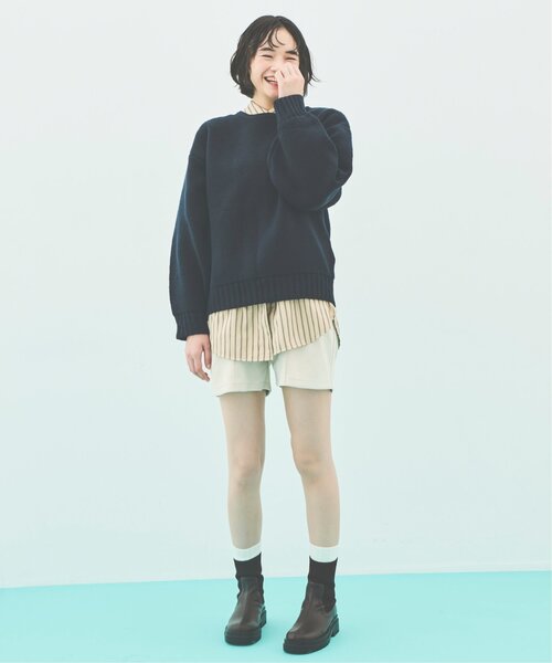 RAY CASSIN(レイカズン)の「ポンチスウェードハーフパンツ(その他パンツ・レディース・ブラック/キナリ・FREE)」の16枚目の写真