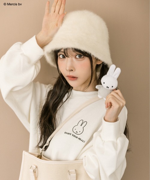 Miffy（ ミッフィー）の「miffyチャーム付きトートバッグ　1032180030（トートバッグ・レディース・ライトグレー/ブラウン・FREE）」の7枚目の写真