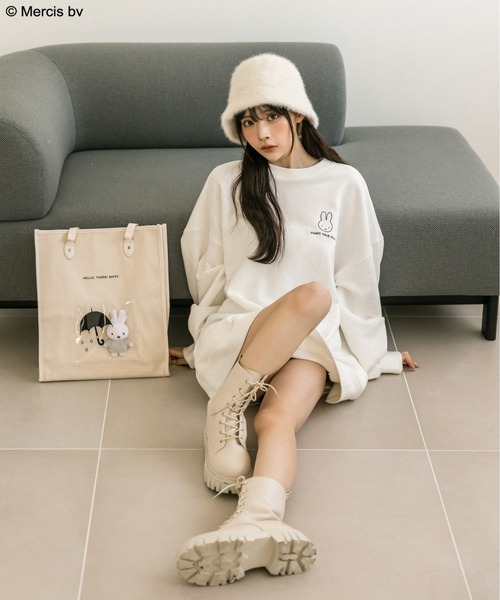 Miffy（ ミッフィー）の「miffyチャーム付きトートバッグ　1032180030（トートバッグ・レディース・ライトグレー/ブラウン・FREE）」の8枚目の写真