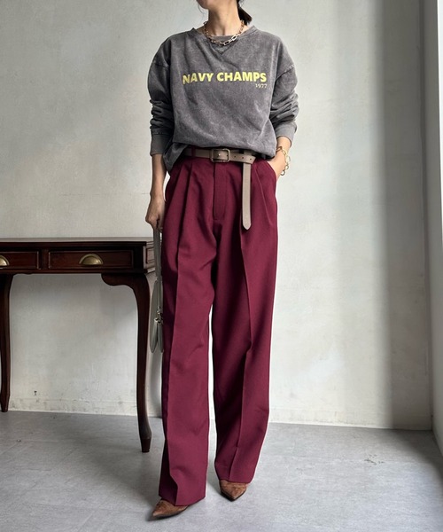 DouDou(ドゥドゥ)の「【WEB限定】 ピグメントケミカルスウェットロンTEE(Tシャツ/カットソー・レディース・ホワイト/チャコールグレー・FREE)」の12枚目の写真