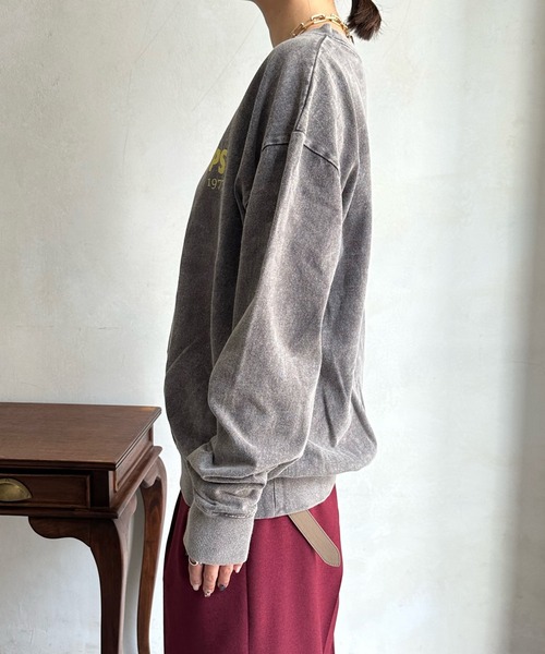 DouDou(ドゥドゥ)の「【WEB限定】 ピグメントケミカルスウェットロンTEE(Tシャツ/カットソー・レディース・ホワイト/チャコールグレー・FREE)」の22枚目の写真