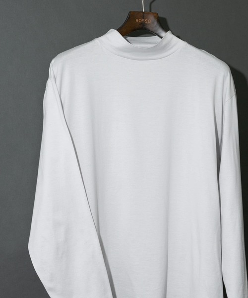 URBAN RESEARCH ROSSO MEN(アーバンリサーチロッソメン)の「『XLサイズあり』JAPAN FABRICロングスリーブモックTシャツ(Tシャツ/カットソー・メンズ・シルバー/ベージュ系その他/ブラック/ホワイト・MEDIUM/X-LARGE/LARGE)」の4枚目の写真
