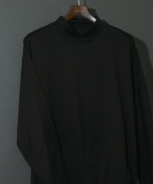 URBAN RESEARCH ROSSO MEN(アーバンリサーチロッソメン)の「『XLサイズあり』JAPAN FABRICロングスリーブモックTシャツ(Tシャツ/カットソー・メンズ・シルバー/ベージュ系その他/ブラック/ホワイト・MEDIUM/X-LARGE/LARGE)」の3枚目の写真