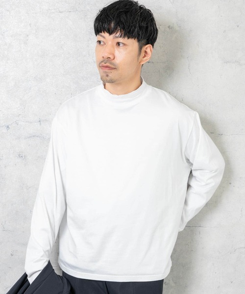 URBAN RESEARCH ROSSO MEN(アーバンリサーチロッソメン)の「『XLサイズあり』JAPAN FABRICロングスリーブモックTシャツ(Tシャツ/カットソー・メンズ・シルバー/ベージュ系その他/ブラック/ホワイト・MEDIUM/X-LARGE/LARGE)」の5枚目の写真