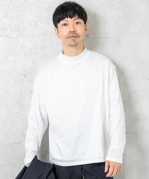 URBAN RESEARCH ROSSO MEN(アーバンリサーチロッソメン)の「『XLサイズあり』JAPAN FABRICロングスリーブモックTシャツ(Tシャツ/カットソー・メンズ・シルバー/ベージュ系その他/ブラック/ホワイト・MEDIUM/X-LARGE/LARGE)」の6枚目の写真
