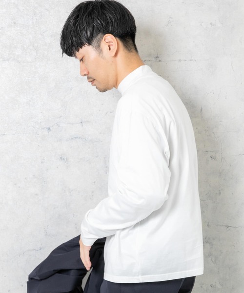 URBAN RESEARCH ROSSO MEN(アーバンリサーチロッソメン)の「『XLサイズあり』JAPAN FABRICロングスリーブモックTシャツ(Tシャツ/カットソー・メンズ・シルバー/ベージュ系その他/ブラック/ホワイト・MEDIUM/X-LARGE/LARGE)」の7枚目の写真