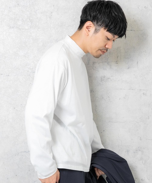 URBAN RESEARCH ROSSO MEN(アーバンリサーチロッソメン)の「『XLサイズあり』JAPAN FABRICロングスリーブモックTシャツ(Tシャツ/カットソー・メンズ・シルバー/ベージュ系その他/ブラック/ホワイト・MEDIUM/X-LARGE/LARGE)」の8枚目の写真