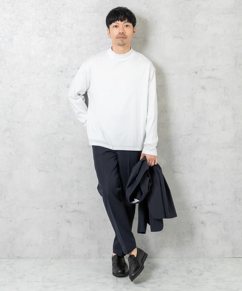 URBAN RESEARCH ROSSO MEN(アーバンリサーチロッソメン)の「『XLサイズあり』JAPAN FABRICロングスリーブモックTシャツ(Tシャツ/カットソー・メンズ・シルバー/ベージュ系その他/ブラック/ホワイト・MEDIUM/X-LARGE/LARGE)」の10枚目の写真