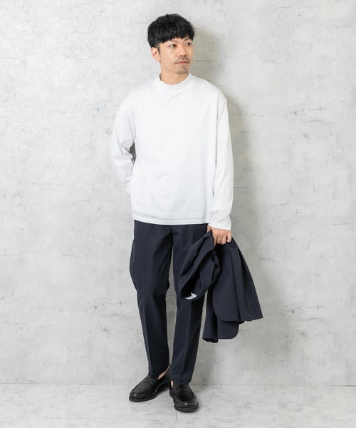 URBAN RESEARCH ROSSO MEN(アーバンリサーチロッソメン)の「『XLサイズあり』JAPAN FABRICロングスリーブモックTシャツ(Tシャツ/カットソー・メンズ・シルバー/ベージュ系その他/ブラック/ホワイト・MEDIUM/X-LARGE/LARGE)」の11枚目の写真