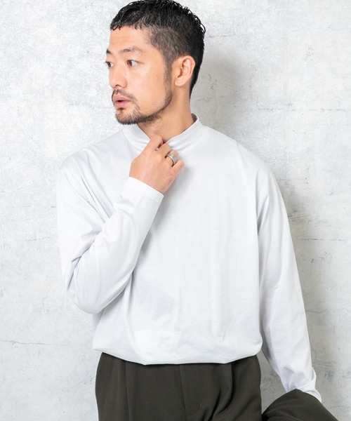 URBAN RESEARCH ROSSO MEN(アーバンリサーチロッソメン)の「『XLサイズあり』JAPAN FABRICロングスリーブモックTシャツ(Tシャツ/カットソー・メンズ・シルバー/ベージュ系その他/ブラック/ホワイト・MEDIUM/X-LARGE/LARGE)」の17枚目の写真