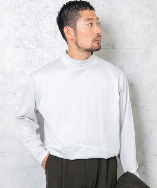 URBAN RESEARCH ROSSO MEN(アーバンリサーチロッソメン)の「『XLサイズあり』JAPAN FABRICロングスリーブモックTシャツ(Tシャツ/カットソー・メンズ・シルバー/ベージュ系その他/ブラック/ホワイト・MEDIUM/X-LARGE/LARGE)」の18枚目の写真