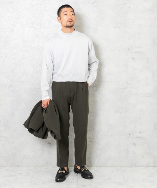 URBAN RESEARCH ROSSO MEN(アーバンリサーチロッソメン)の「『XLサイズあり』JAPAN FABRICロングスリーブモックTシャツ(Tシャツ/カットソー・メンズ・シルバー/ベージュ系その他/ブラック/ホワイト・MEDIUM/X-LARGE/LARGE)」の20枚目の写真