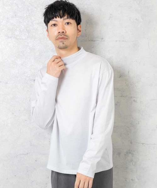 URBAN RESEARCH ROSSO MEN(アーバンリサーチロッソメン)の「『XLサイズあり』JAPAN FABRICロングスリーブモックTシャツ(Tシャツ/カットソー・メンズ・シルバー/ベージュ系その他/ブラック/ホワイト・MEDIUM/X-LARGE/LARGE)」の21枚目の写真