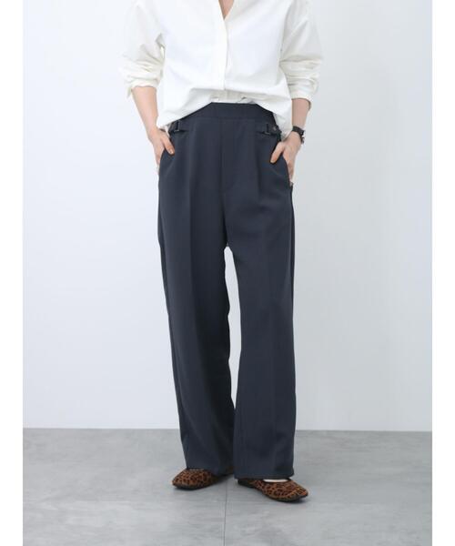 Samansa Mos2 blue（サマンサモスモスブルー）の「サイドベルトハイウエストパンツ（その他パンツ・レディース・ブラウン/グリーン/チャコールグレー・F）」の2枚目の写真