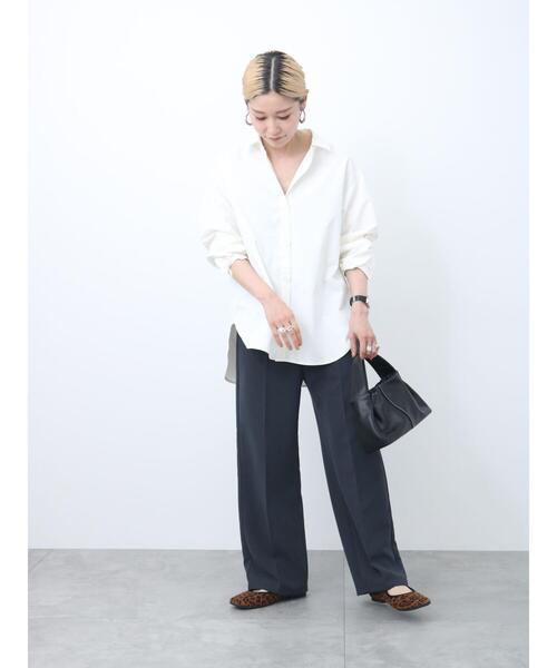 Samansa Mos2 blue（サマンサモスモスブルー）の「サイドベルトハイウエストパンツ（その他パンツ・レディース・ブラウン/グリーン/チャコールグレー・F）」の5枚目の写真