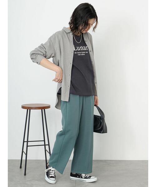 Samansa Mos2 blue（サマンサモスモスブルー）の「サイドベルトハイウエストパンツ（その他パンツ・レディース・ブラウン/グリーン/チャコールグレー・F）」の12枚目の写真