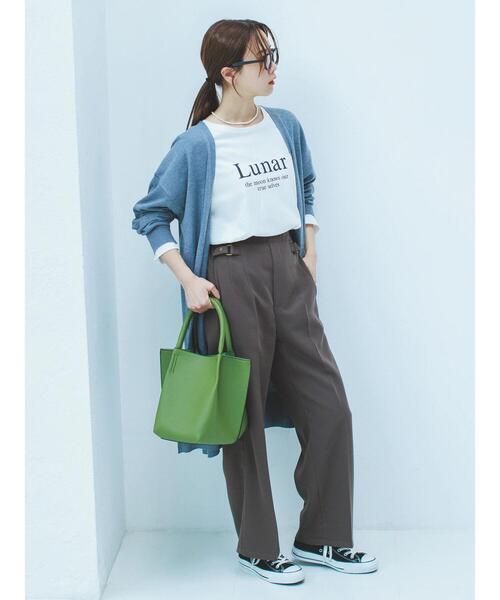 Samansa Mos2 blue（サマンサモスモスブルー）の「サイドベルトハイウエストパンツ（その他パンツ・レディース・ブラウン/グリーン/チャコールグレー・F）」の14枚目の写真